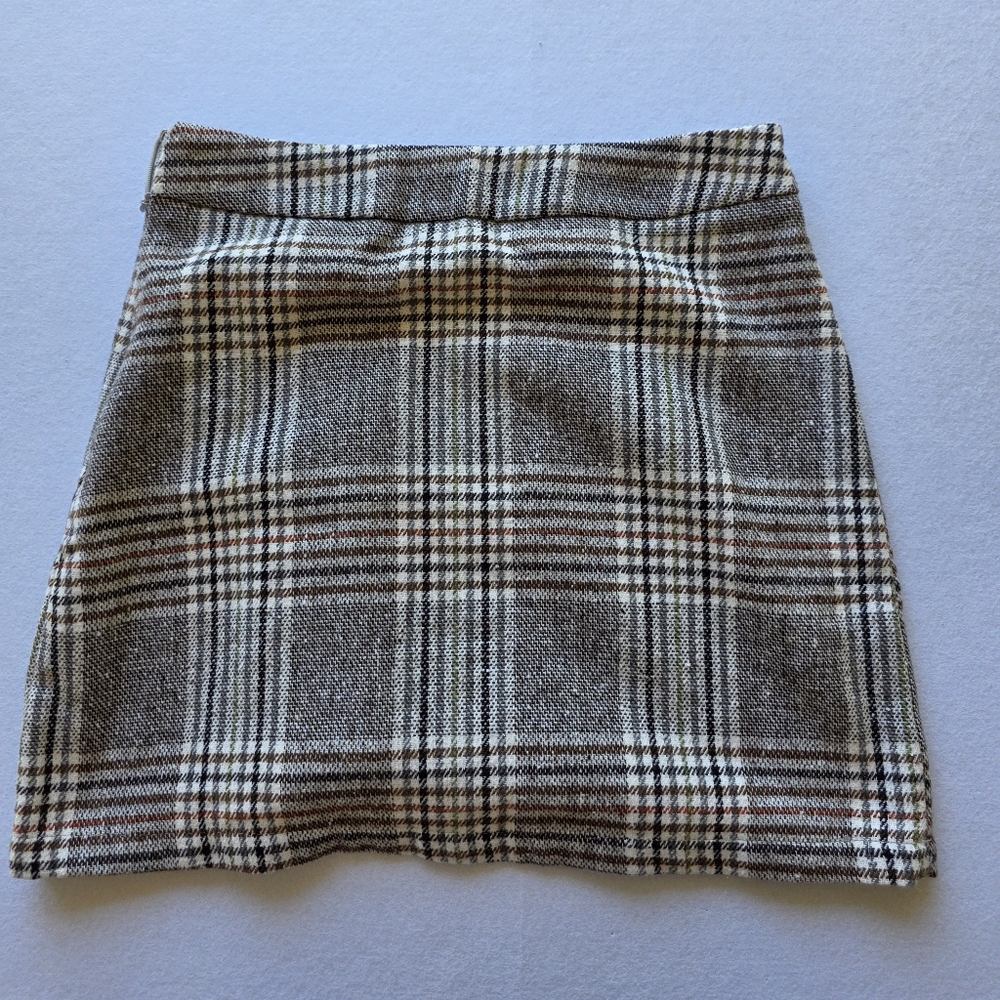 Plaid Brown/grey Skirt